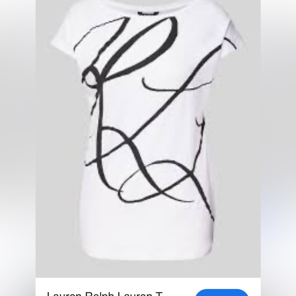 New Ralph Lauren Black and Cream Short Sleeve Tee size XL - Picture 2 of 9